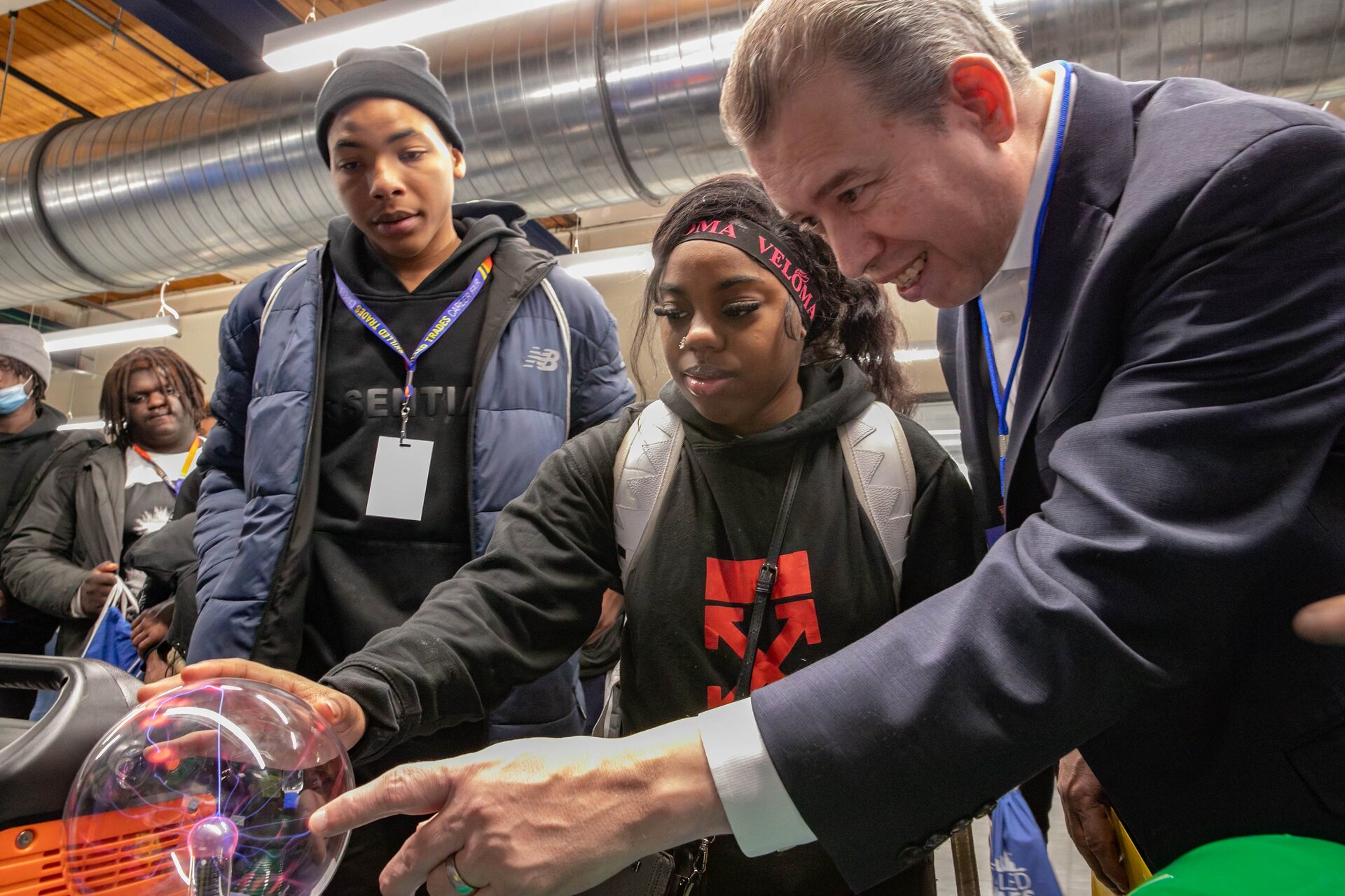 CEO at student career event